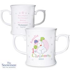 Personalised The Snowdog My 1st Christmas Pink Loving Mug